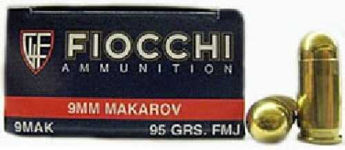 Fiocchi 9X18MM Makarov 95 Grain Metal Case Ammunition 50 Rounds Per Box Md: 9MAK